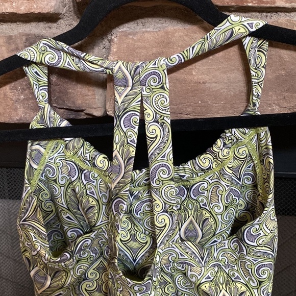 Prana lime green and white lined workout top. Small - Picture 9 of 9